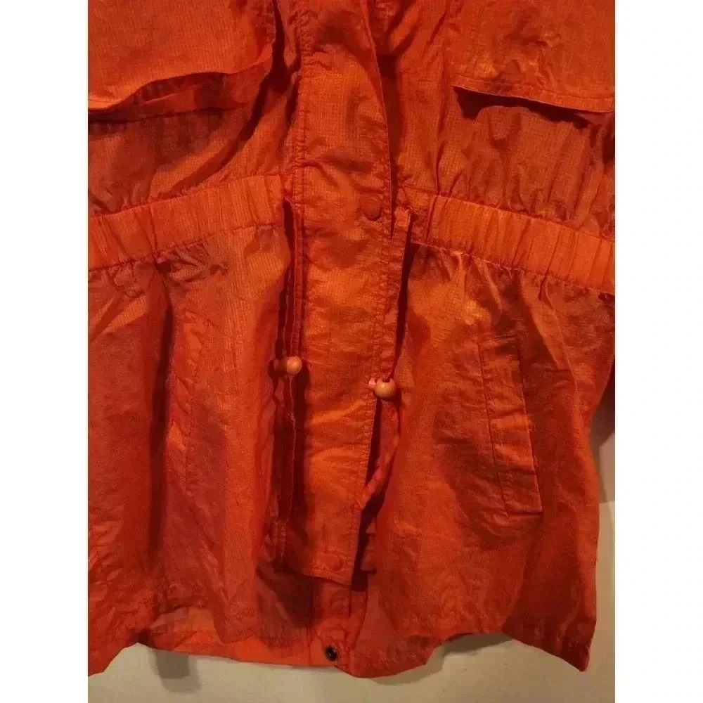 Vintage Eddie Bauer Red Drawstring Raincoat Size M 1B - Picture 5 of 9